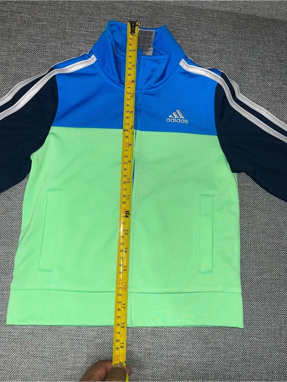 adidas Neon Green, Royal Blue & Navy Colorblock Track Jacket